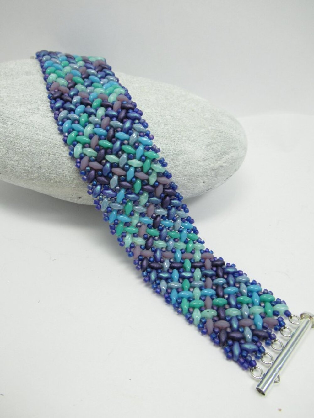 Handwoven Herringbone Superduo bracelet
